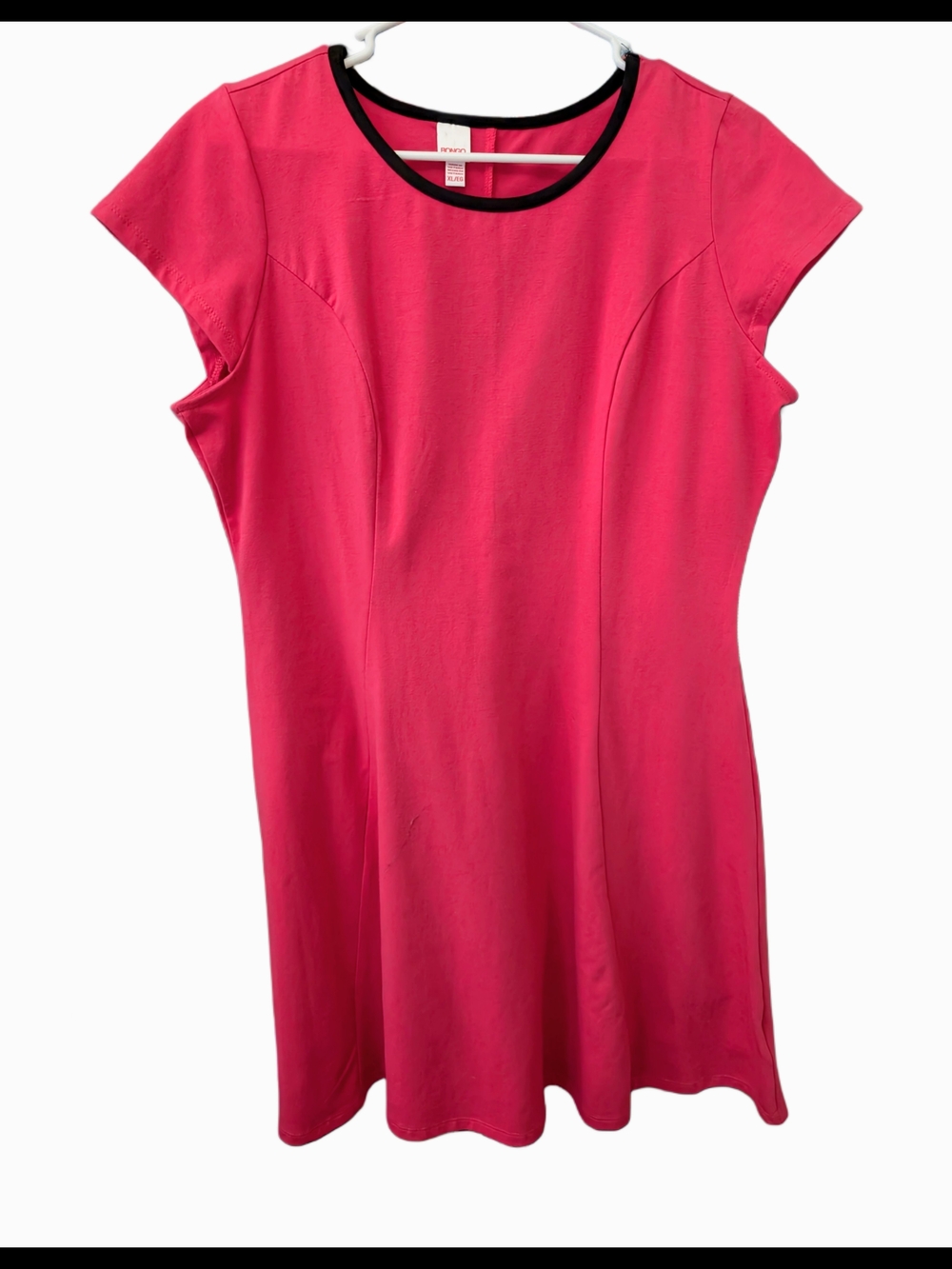 Y2K Bold Hot Pink Short Sleeve Fit-&-Flare Skater Dress BONGO
